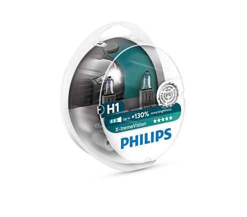 фото Автолампа Philips H1 12V 55W X-treme Vision +150% 2 шт 