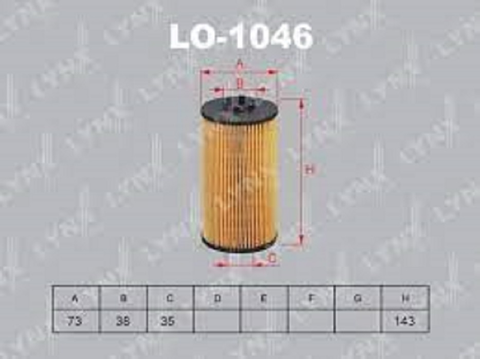 фото LC-1046 Фильтр масляный (вставка) (MANN HU 835/1X) LYNXauto  