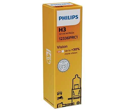 фото Автолампа Philips H3 12V 55W +30% Vision 