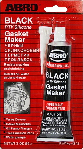 фото Герметик прокладок силиконовый Abro черный 85г  