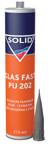 фото Клей для вклейки стекол однокомпонентный полиуретановый SOLID Glas Fast PU 202 310мл 2-ч 