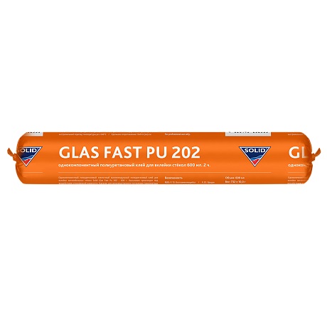 фото Клей для вклейки стекол однокомпонентный полиуретановый SOLID Glas Fast PU 202 600мл 