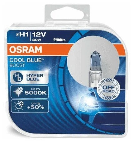 фото Автолампа OSRAM H1 12V-80W COOL BLUE BOOST 5000k (Eurobox 2шт) 