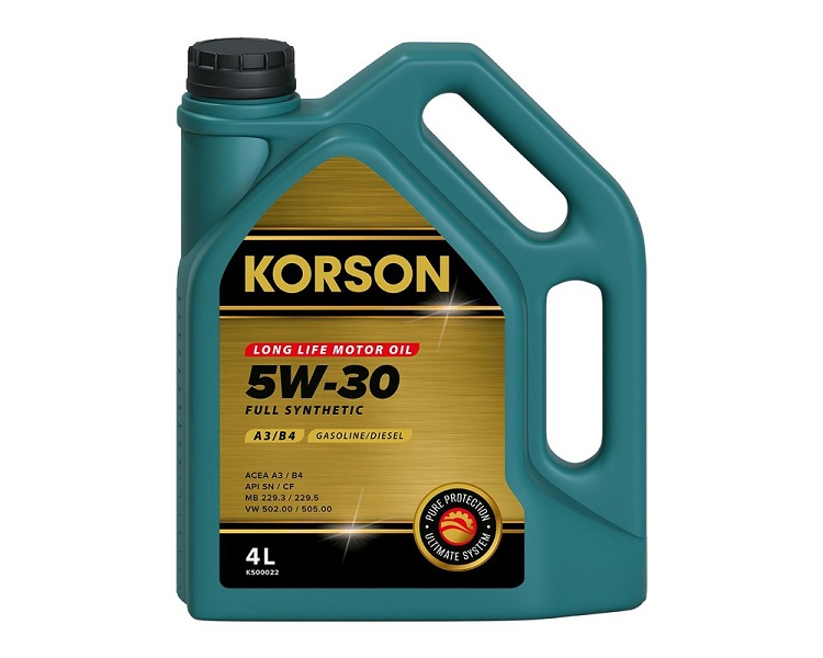 фото Моторное масло KORSON Full Synthetic 5W-30 ACEA A3/B4 4л 