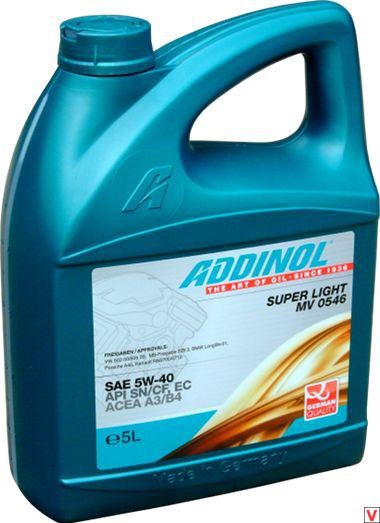 фото Моторное масло ADDINOL Super Light 0540 5W-40 A3/B3/B4 SN/CF/EC 4л 