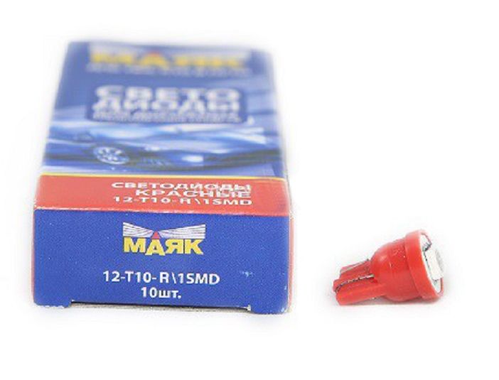 фото Светодиод Маяк 12V T10 1SMD (5050) красная 