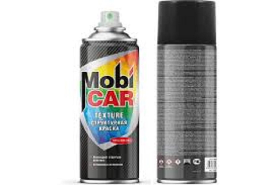 фото Краска аэрозольная структурная 520мл TEXTURE MobiCAR черный текстурный 