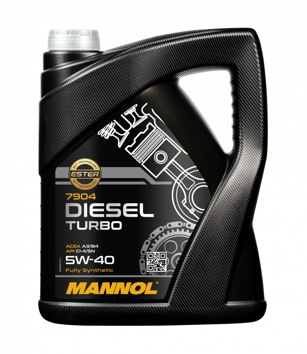 фото Масло моторное MANNOL 7904 Diesel Turbo 5W-40 SL/CI-4 A3/B4 синтетическое 5 л 