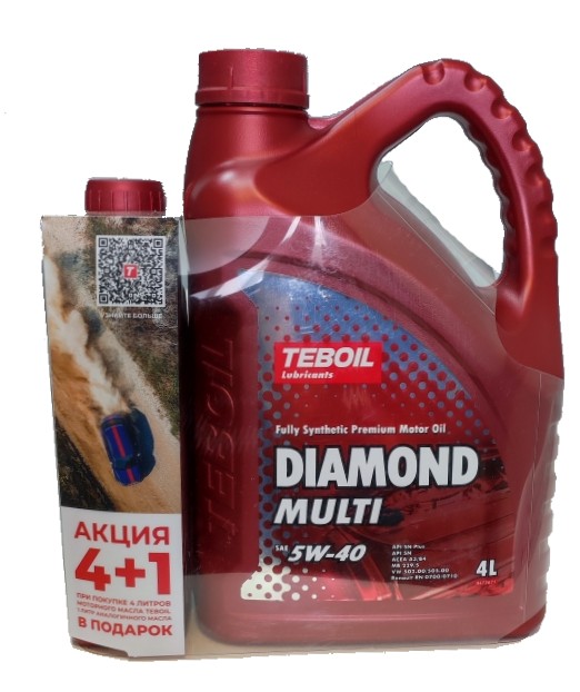 фото Моторное масло TEBOIL DIAMOND MULTI 5W-40 4+1 л (Россия, Торжок) 