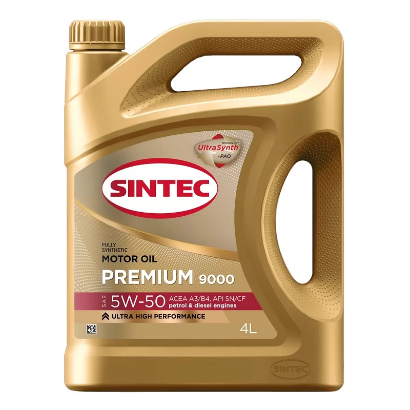 фото Моторное масло SINTEC PREMIUM 9000 SAE 5W-50 API SN/CF ACEA A3/B4 4л 