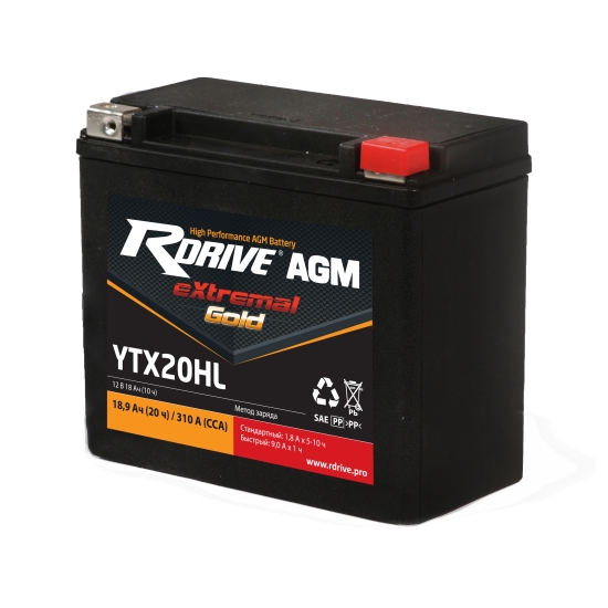 фото Аккумулятор RDrive eXtremal GOLD YTX20HL 