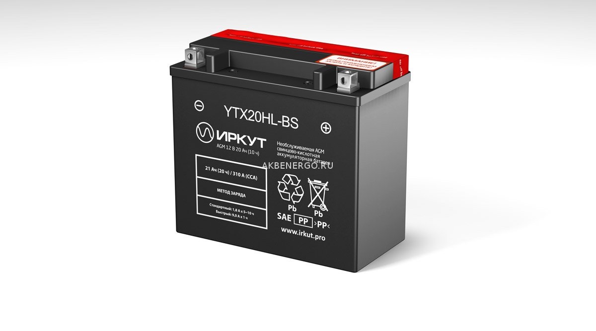 фото Аккумулятор ИРКУТ YTX20HL-GEL 