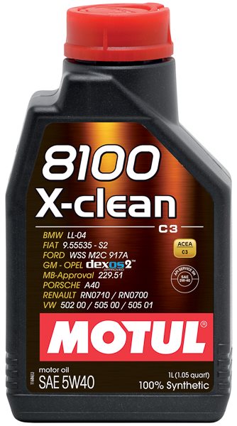 фото Моторное масло MOTUL 8100 X Clean GEN2 5W-40 C3 1л 