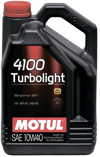 Картинка Моторное масло MOTUL 4100 Turbolight 10W-40 А3/В4 5л. 