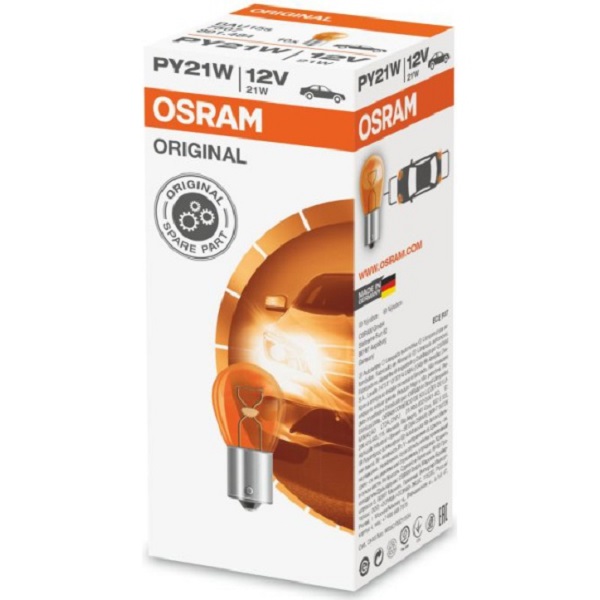 фото Автолампа OSRAM P21W 12V-21W желтая 1шт 