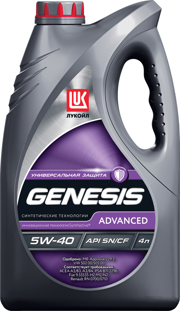 фото Моторное масло Лукойл Genesis Advanced 5W-40 4л 
