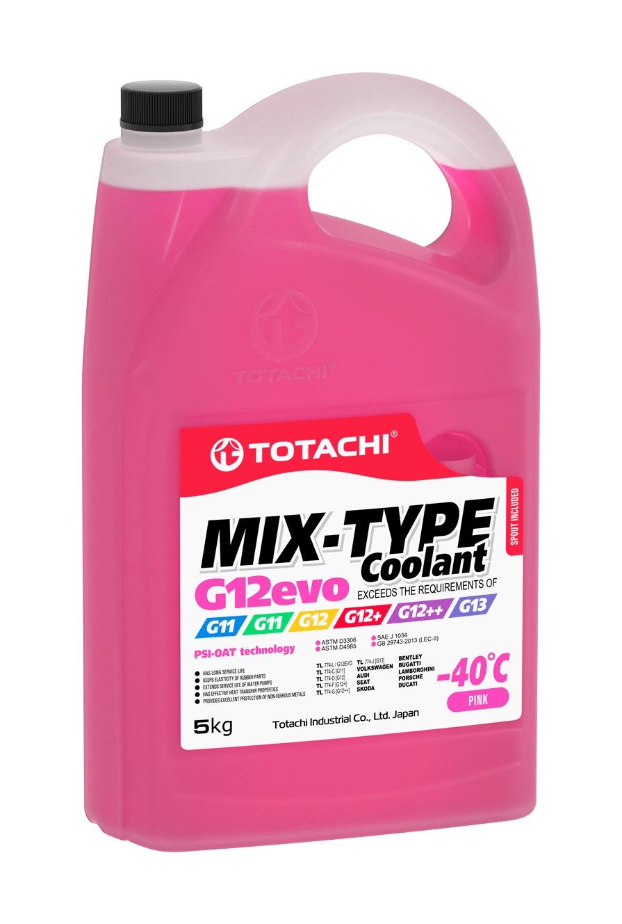 фото Антифриз TOTACHI MIX-TYPE COOLANT G12evo розовый -40°C 5кг 