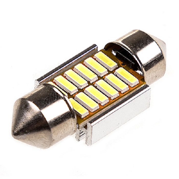 фото Светодиод SKYWAY T11 (C5W) 12V 12SMD (3014) 31мм белая  CANBUS 