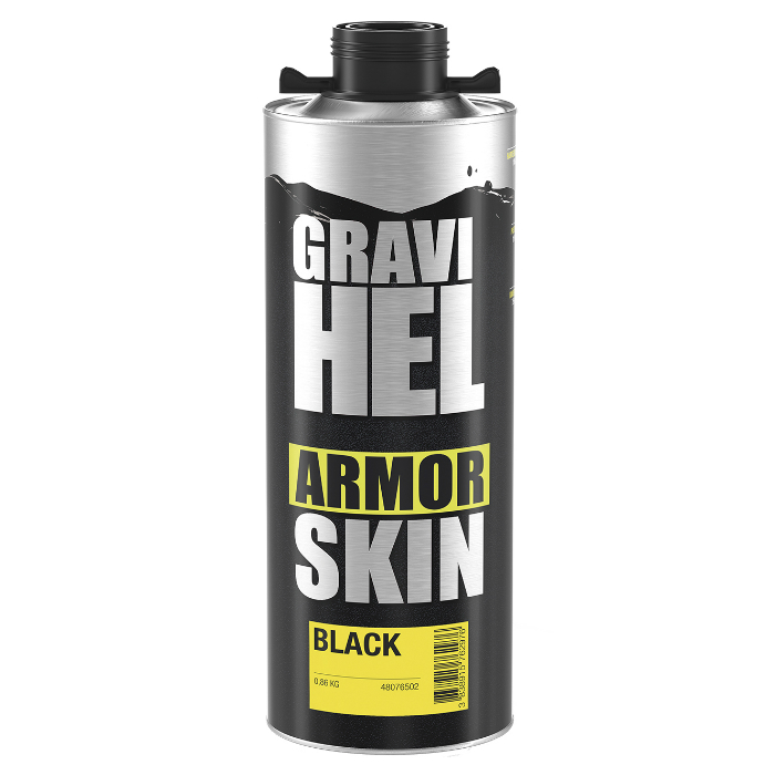 фото Защитное покрытие полиуретановое структурное черное GRAVIHEL Armor Skin Black 860+150мл.  