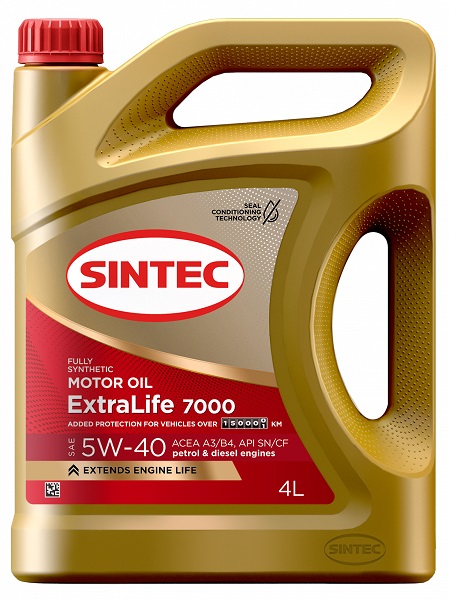 фото Моторное масло SINTEC ExtraLife 7000 SAE 5W-40 SN/CF 4л 