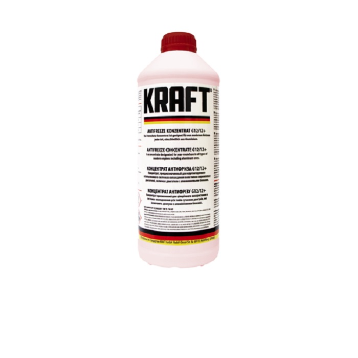 фото Антифриз концентрат G12/G12+ Kraft красный 1,5л 