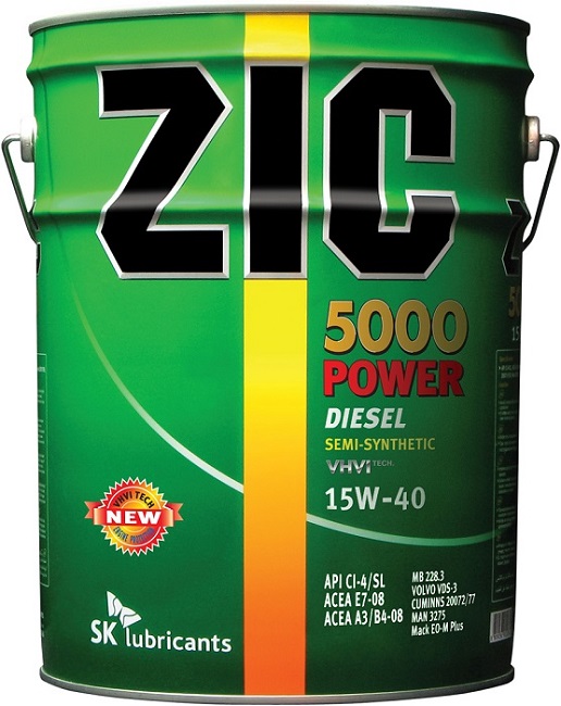 фото Моторное масло ZIC 5000 15W-40 Power CI -4 20л. 