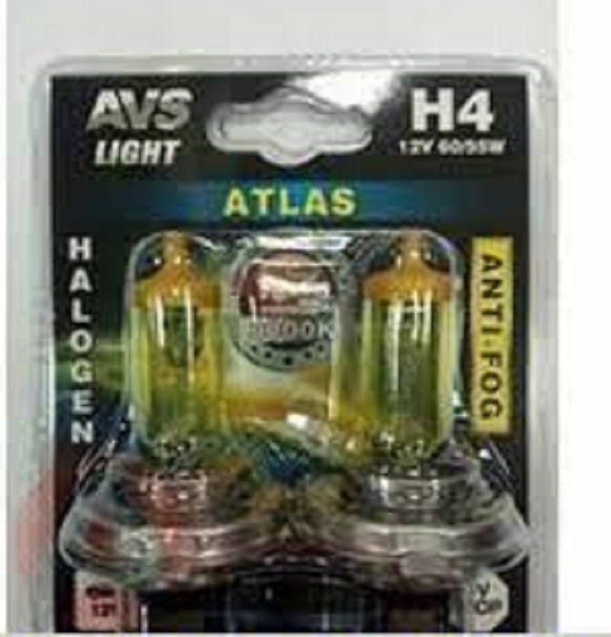 фото Автолампа Atlas AVS 12V 60/55Вт H4 всепогодная Anti-Fog 2шт. блистер 