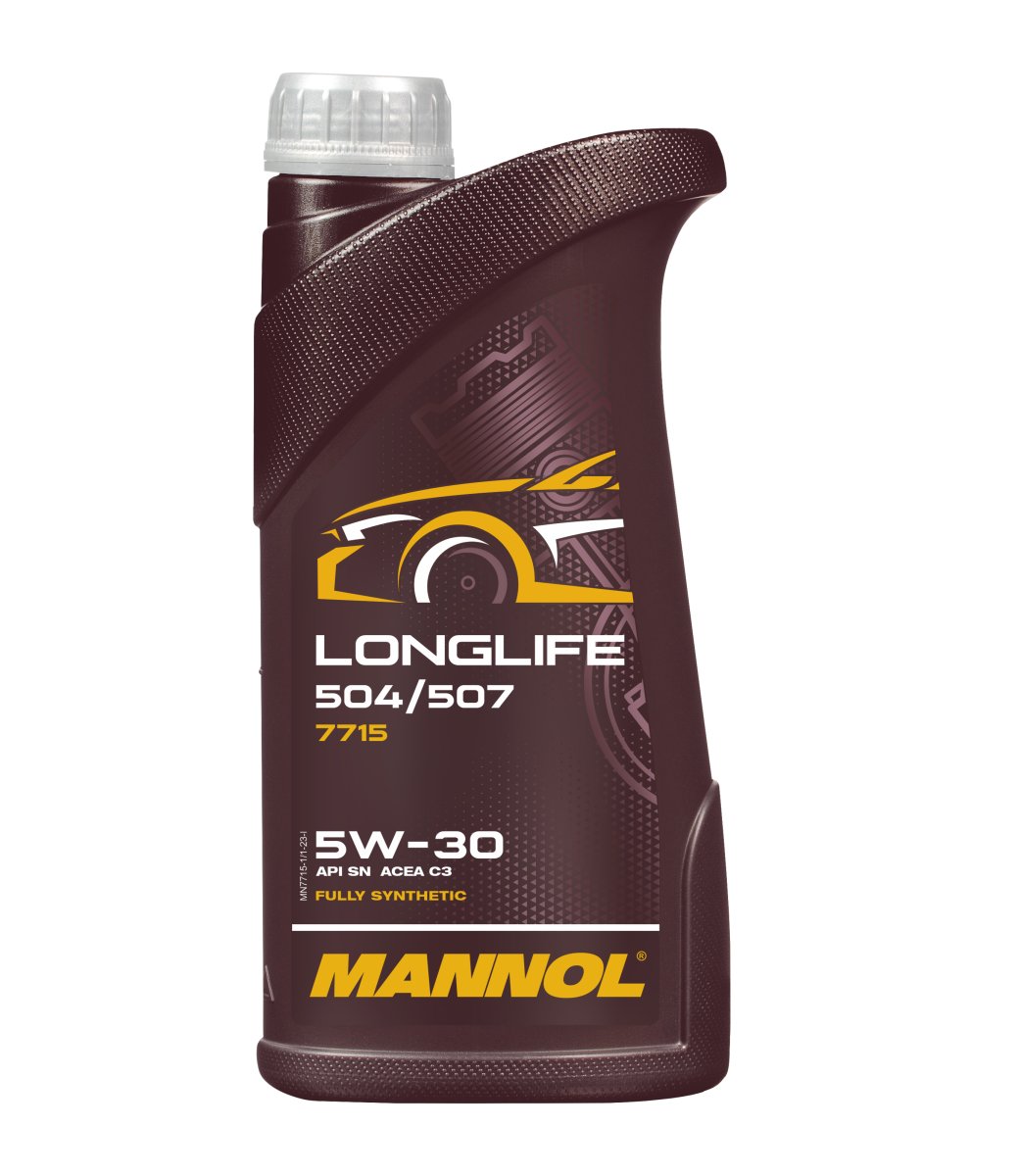 фото Масло моторное MANNOL 7715 Longlife 504/507 5W-30 SN C3 синтетическое 1 л (VW, AUDI, SKODA) 
