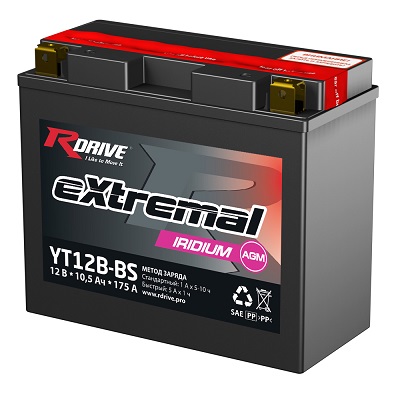 фото Аккумулятор RDrive eXtremal IRIDIUM YT12B-BS 
