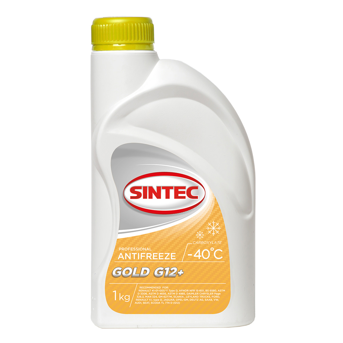 фото Антифриз Sintec GOLD G12+ (-40) желтый 1кг 