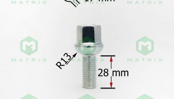 фото Болт M12х1,50х28 Сфера CH17 мм цинк 