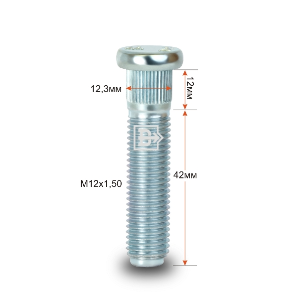 фото Шпилька забивная M12x1,25x65мм посадочное место 12,0 Цинк CRP120B65 