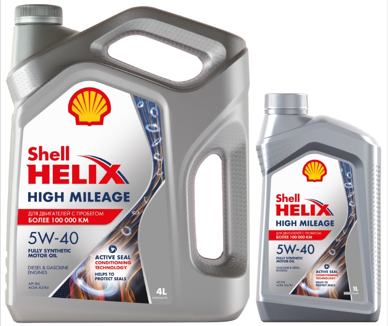 фото Моторное масло Shell Helix High Mileage 5W-40 4+1 
