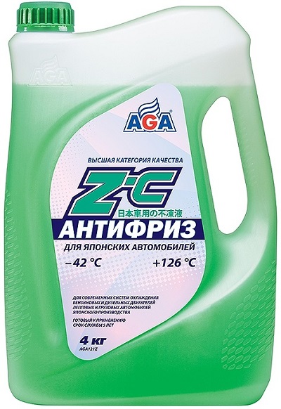 Картинка Антифриз AGA зеленый -42С/+126С готовый для японских авто 4 кг. AGA121Z 