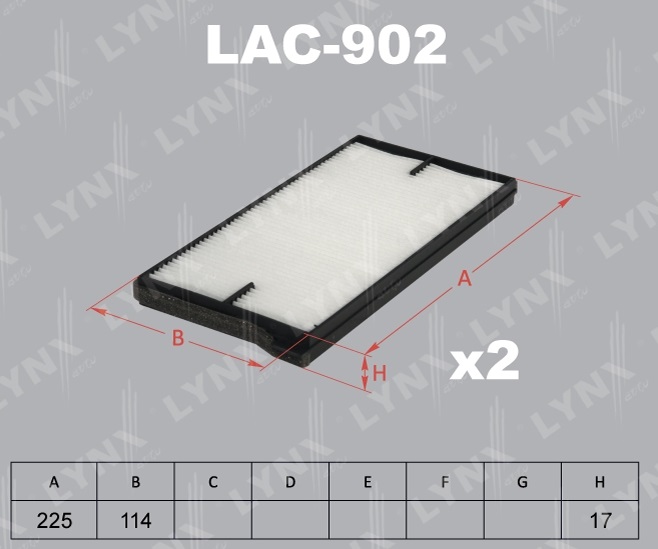 фото Фильтр салонный LYNXauto LAC-902 (2шт)  