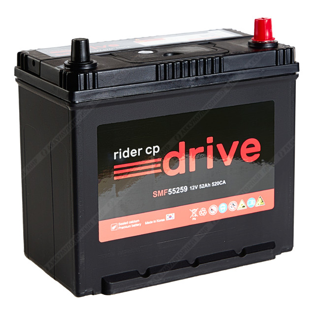 фото Аккумулятор DRIVE 52А/ч ток 520А о.п. Asia клеммы толстые 