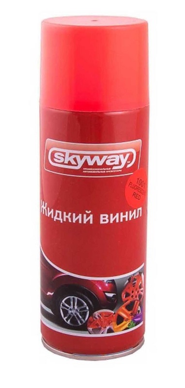 фото Жидкая резина SKYWAY красная флуоресцент 400 мл. 