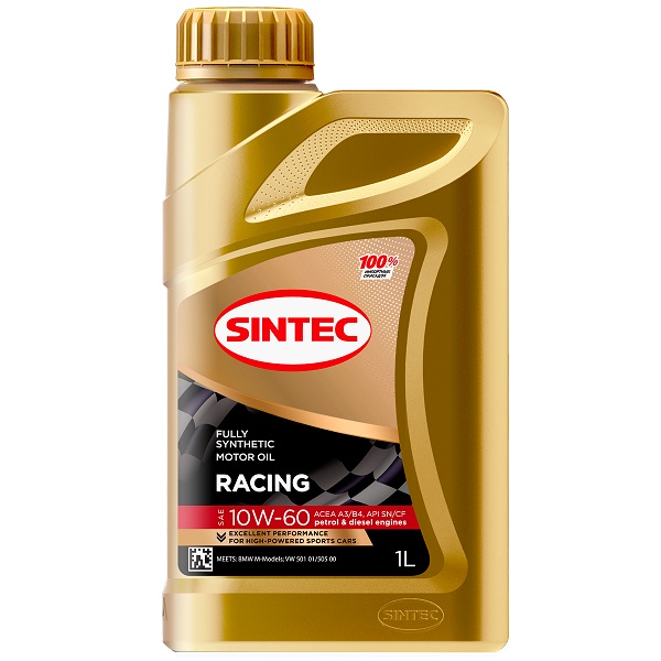 фото Моторное масло SINTEC RACING SAE 10W-60 API SN/CF ACEA  A3/B4, 1л 