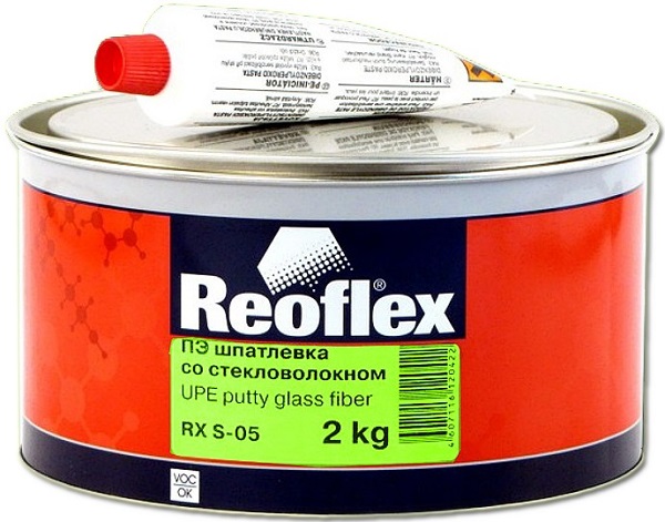 фото Шпатлевка со стекловолокном Glass fiber 2кг RX S-05/2000 Reoflex 