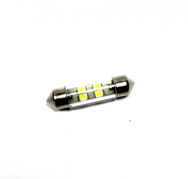 фото Светодиод 12V T11х31-W 4SMD (3528) белая "Маяк"  