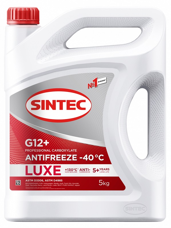 фото Антифриз Sintec LUXE G12+ (-45) красный 5кг 