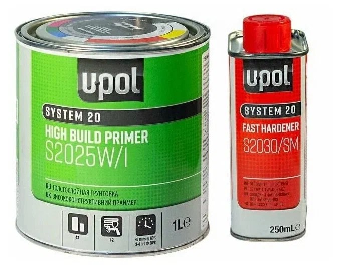 фото U-POL Грунт наполнитель 4:1 белый UHS 1л + 250мл 