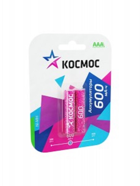 фото Аккумулятор Космос R03 600mAh NiMH BL2 