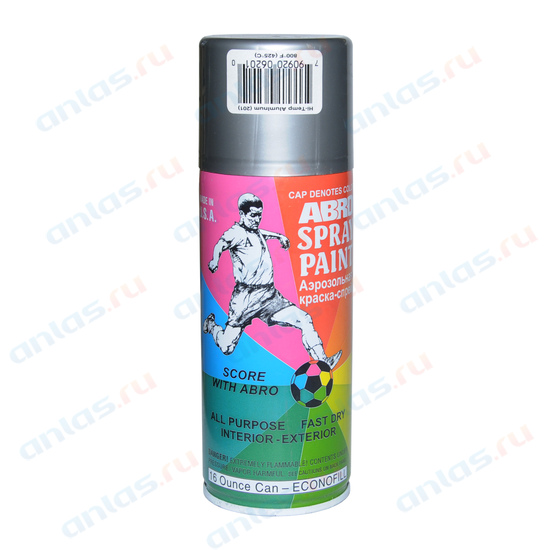 фото Краска аэрозольная термостойкая Abro алюминий 353г 