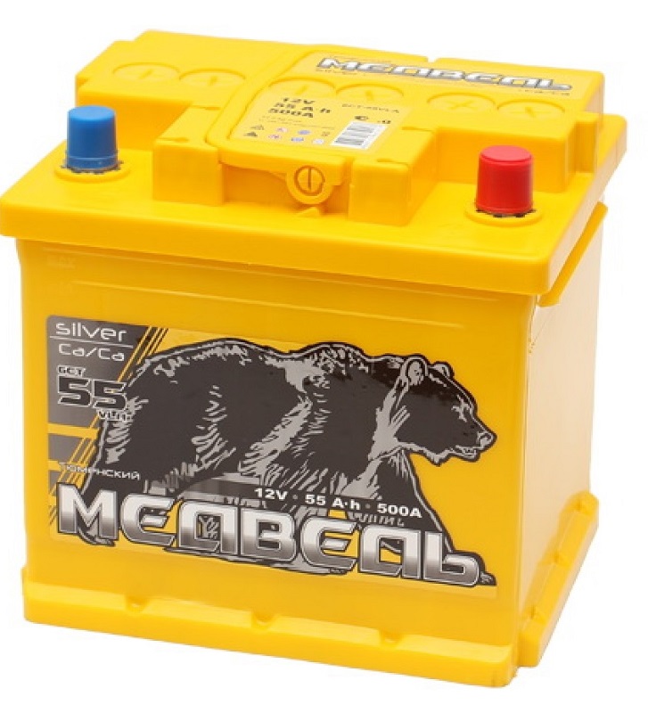 фото Аккумулятор 6СТ-55.1 VLA Медведь Silver Ca/Ca п.п (кубик) 