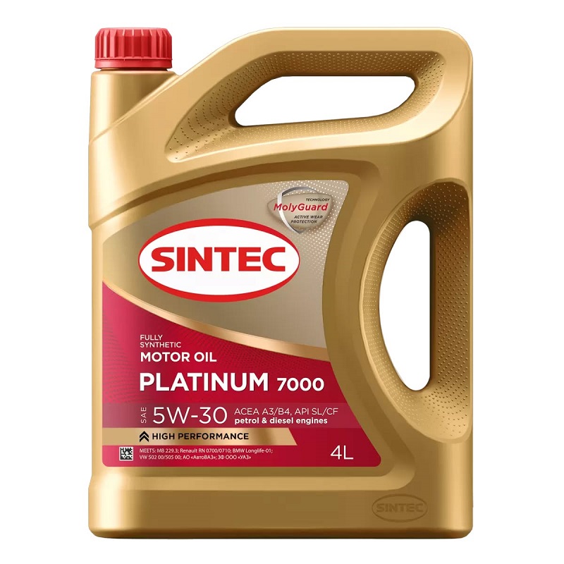 фото Моторное масло SINTEC PLATINUM 7000 SAE 5W-30 API SL/CF ACEA A3/B4 4л 