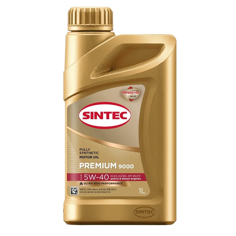 фото Моторное масло SINTEC PREMIUM 9000 SAE 5W-40 API SN/CF ACEA A3/B4, 1л 