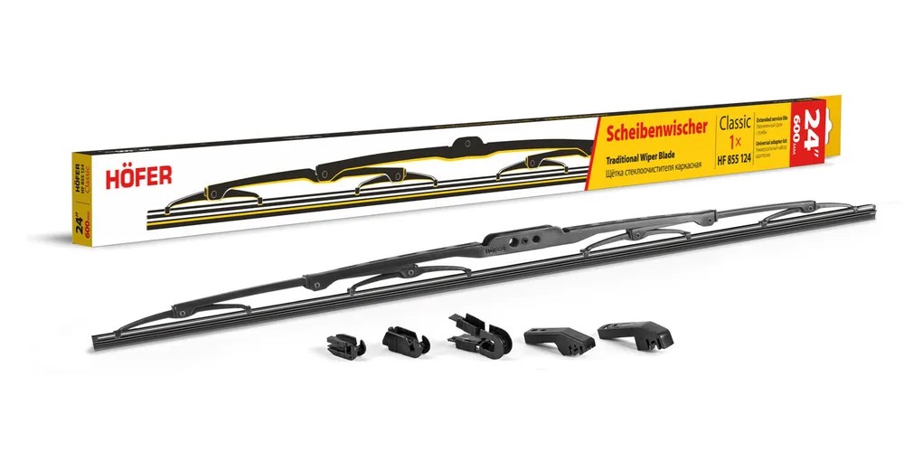 фото Щетка стеклоочистителя каркасная Hofer 24"/60см 