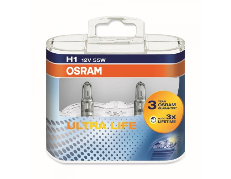 фото Автолампа OSRAM H1 12V 55W Ultra Life 64150ULT_EuroDuo 