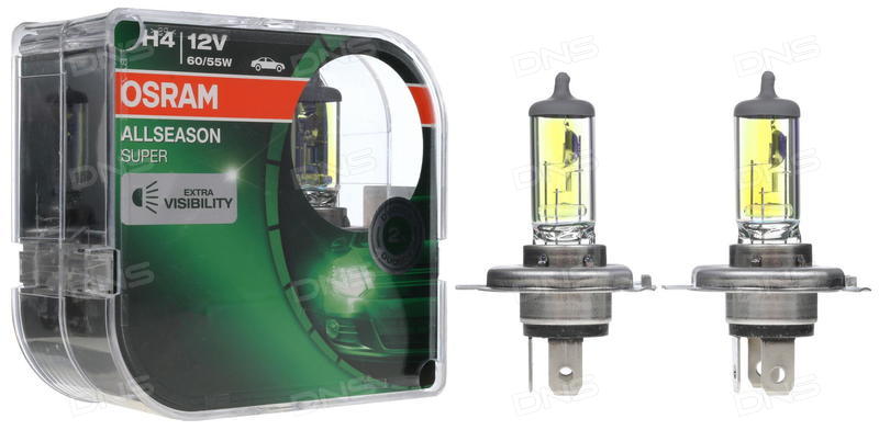 фото Автолампа OSRAM H4 12V 60/55W Allseason Super 2шт 